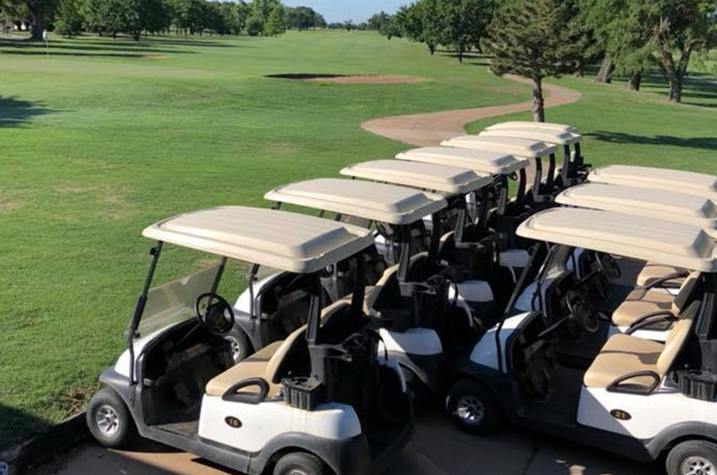 view of golf carts