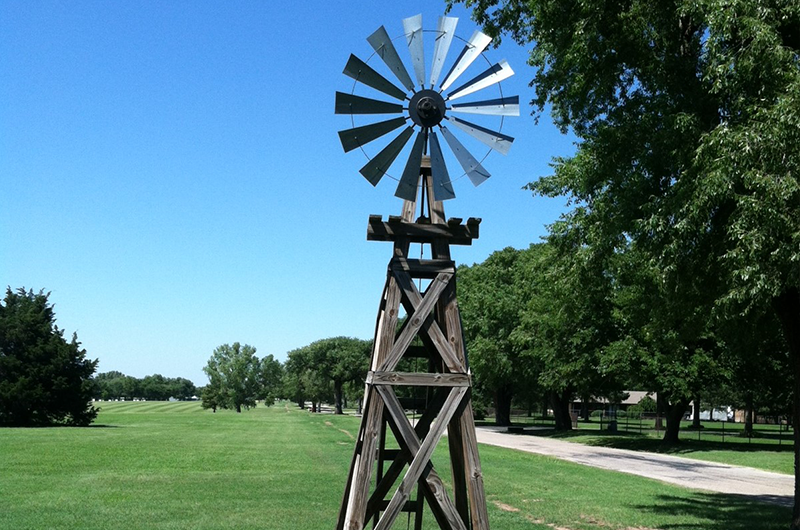 view of windmill on course